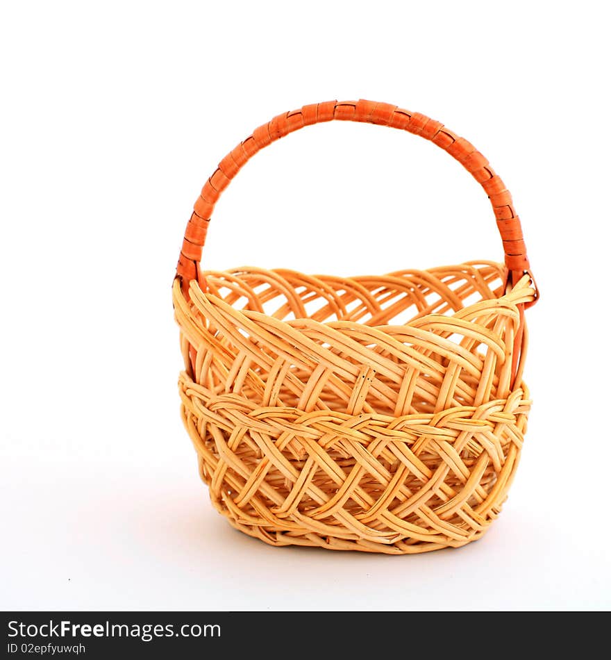 An image of a wicker basket isolated