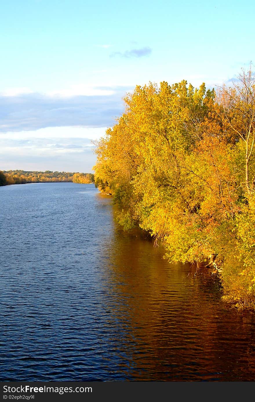 Fall colors on the Grand River. Fall colors on the Grand River