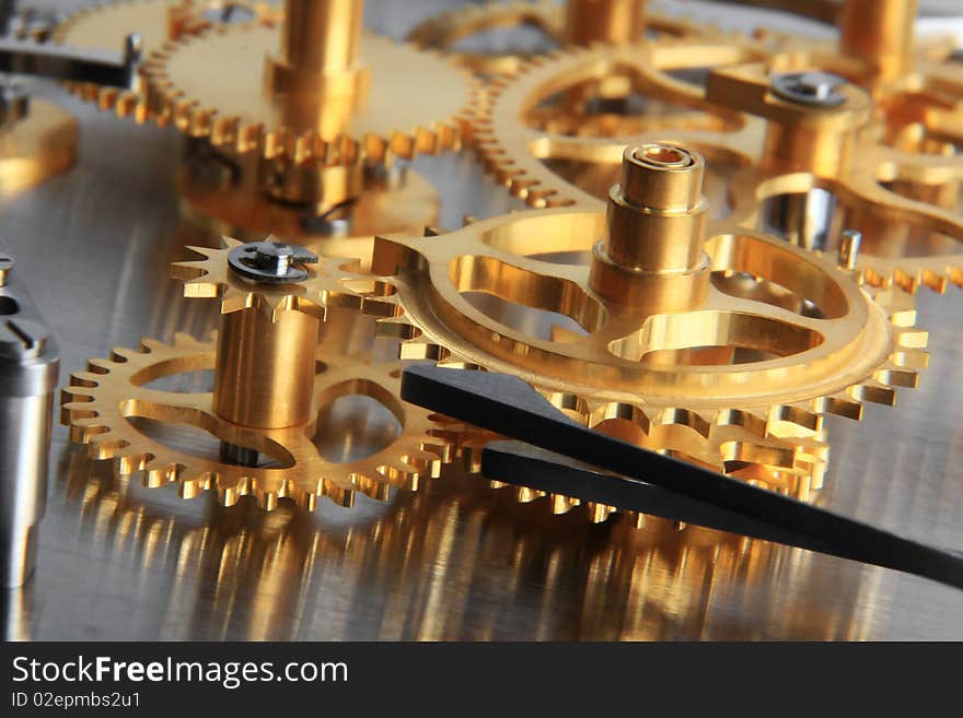 Details of the mechanism of a mechanical clock