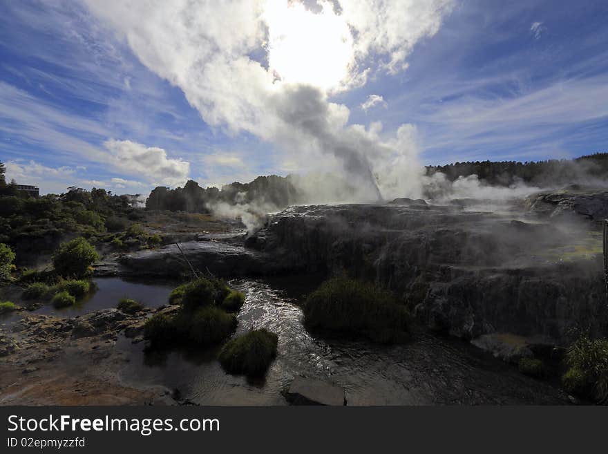 Sulfur Fumarole In Active Volcanic Crater