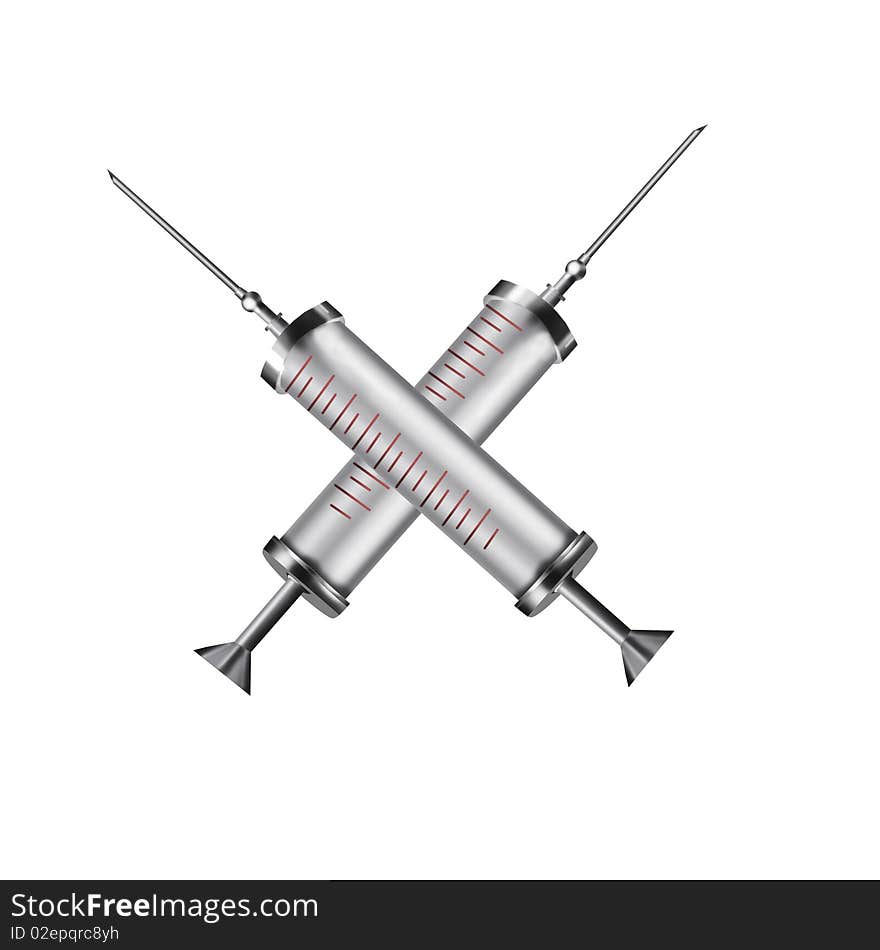 Medical syringes with a needles