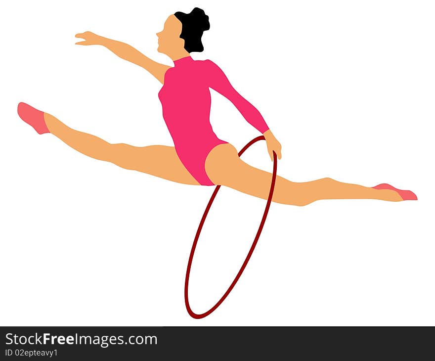 Vector illustration of woman gymnast