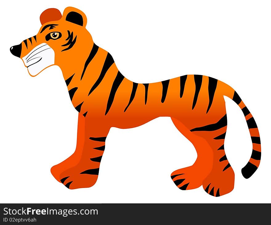 Vector illustration of tiger cub