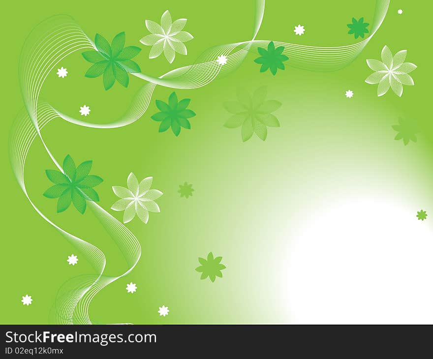 Flowers on a green background. Vector illustration. Flowers on a green background. Vector illustration