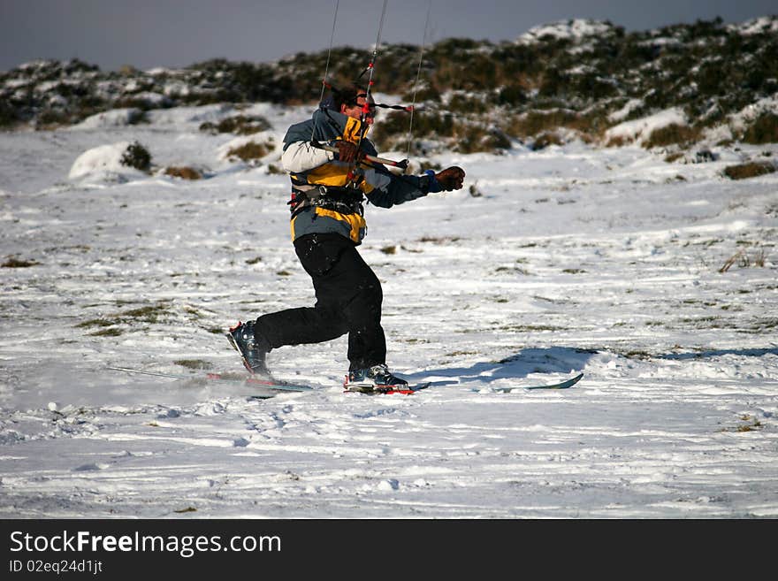 Kite skiier