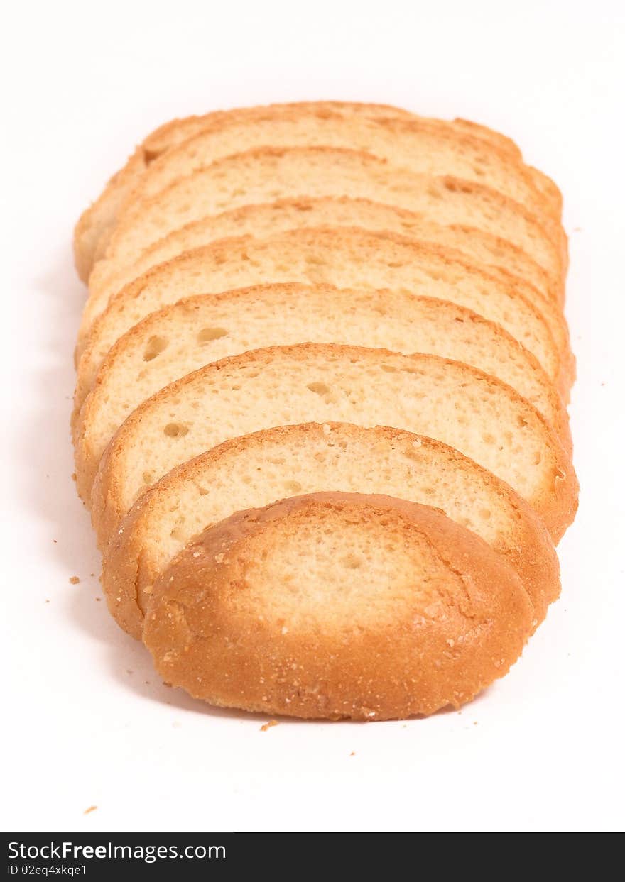 White bread on white backround