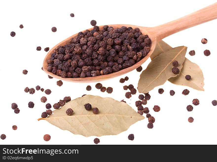 Spices In A Wooden Spoon