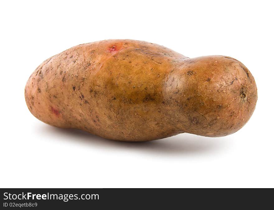 Raw potatoes isolated on a white background