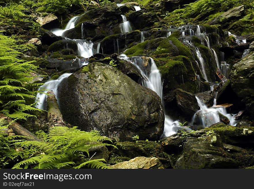 Small Waterfalls In Czech Mountain