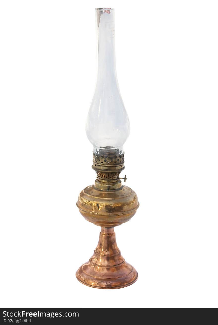 Kerosene lamp, isolated on white