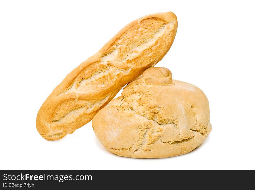 Bread composition on white background isolated