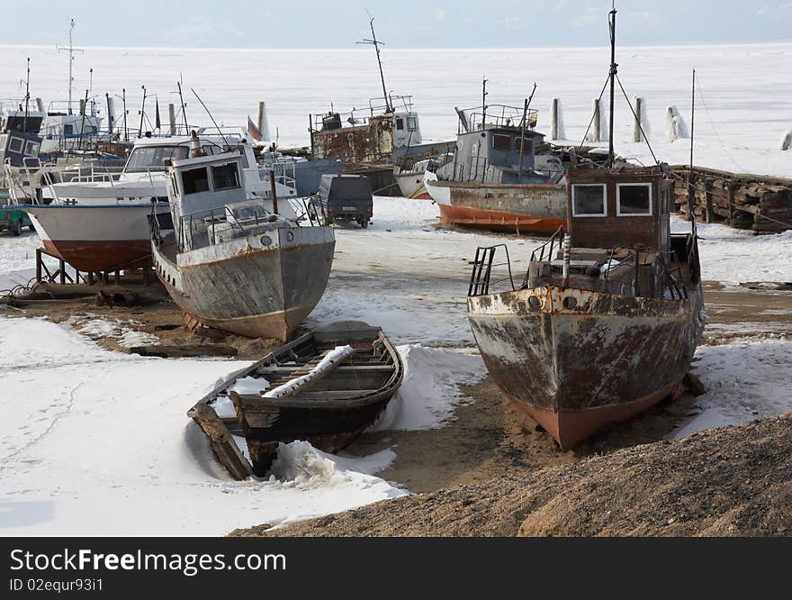 Shipyard of khuzhir fish plant