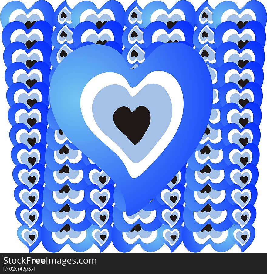 Heart blue bead 01