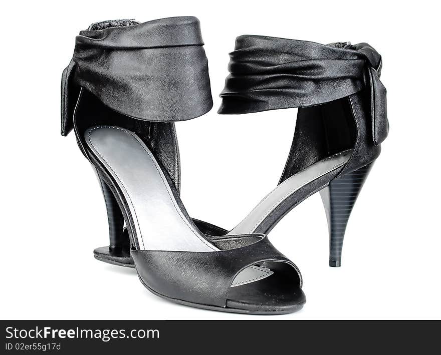 Woman black modern shoes.