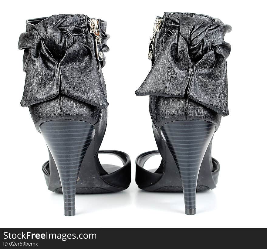 Woman black modern shoes.