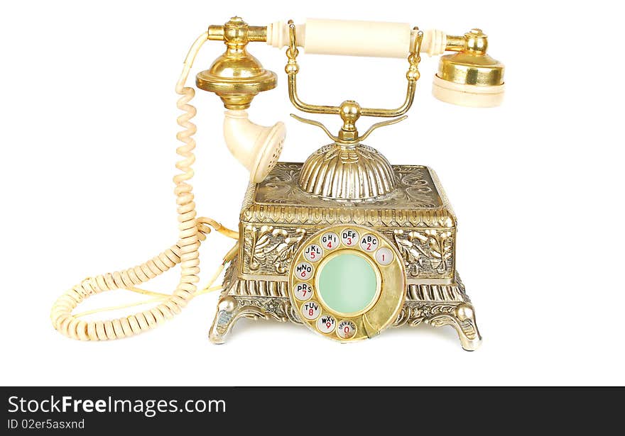 Retro gold phone.