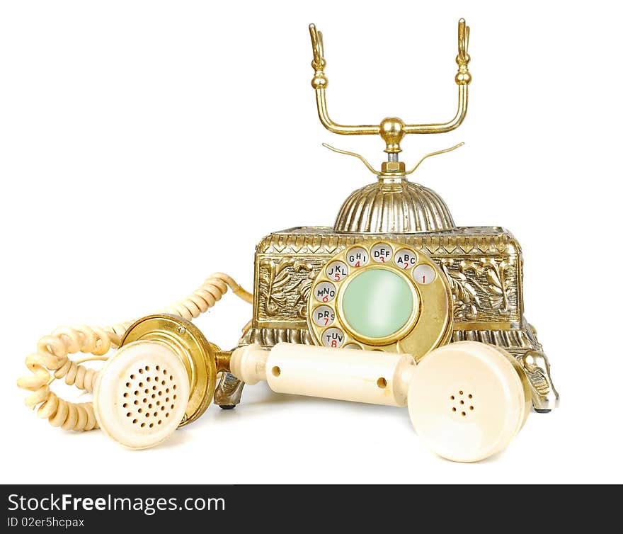 Retro gold phone.