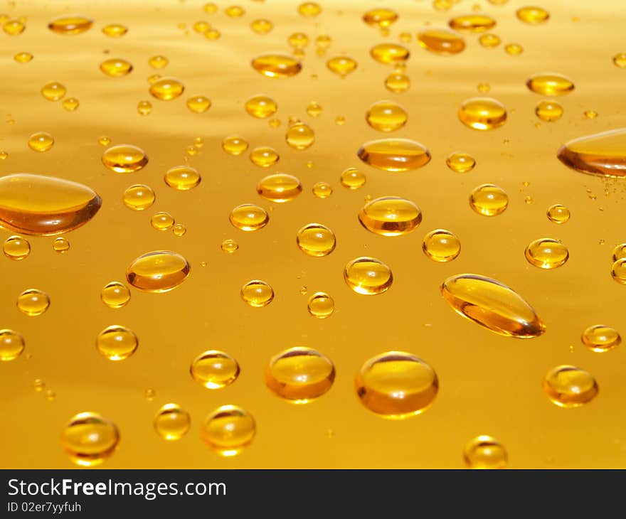 Very beautiful gold drops of water. Very beautiful gold drops of water