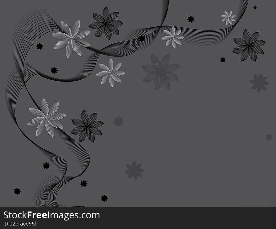 Beautiful flowers on a gray background. Beautiful flowers on a gray background