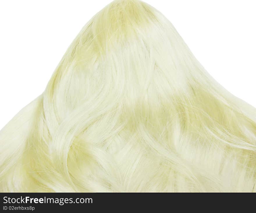 Blond hair wave isolated on white background