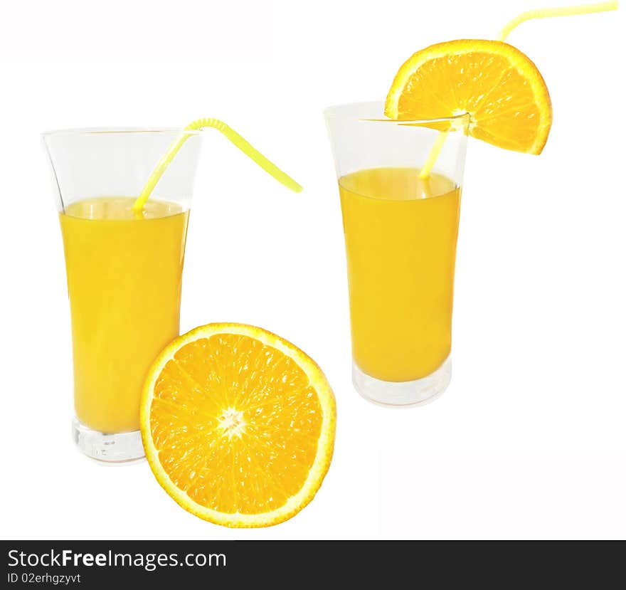 Two glasses of orange juice