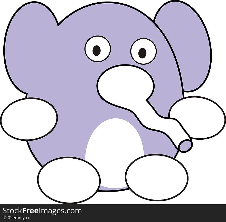 The cartoon  vector isolated illustration of elephant  - toy, pet. The cartoon  vector isolated illustration of elephant  - toy, pet