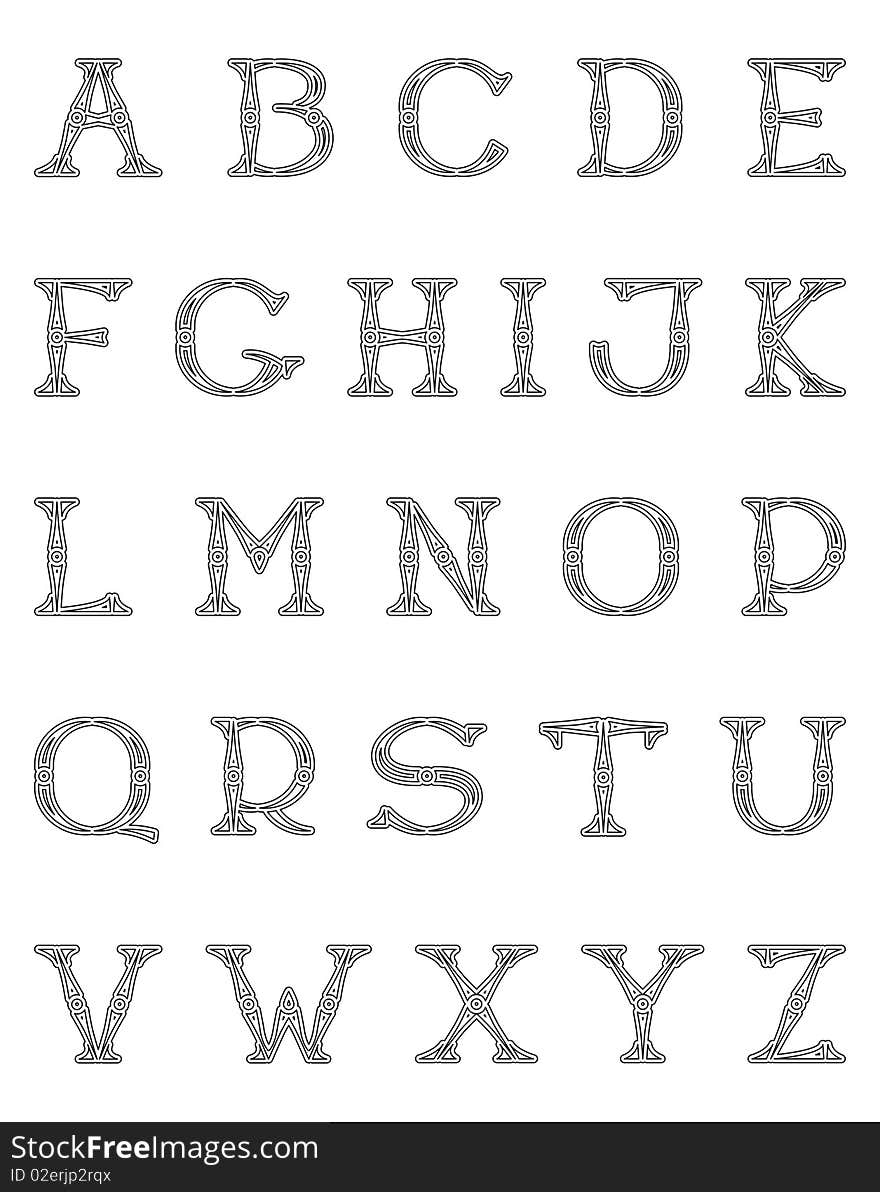 Alphabet Openwork Font