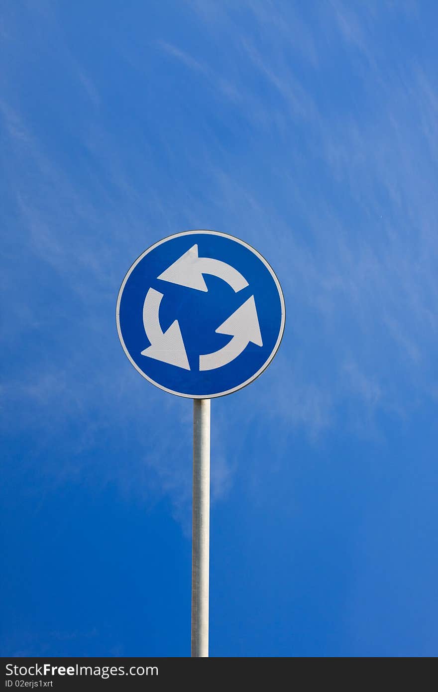 Road sign Stop, on sky background