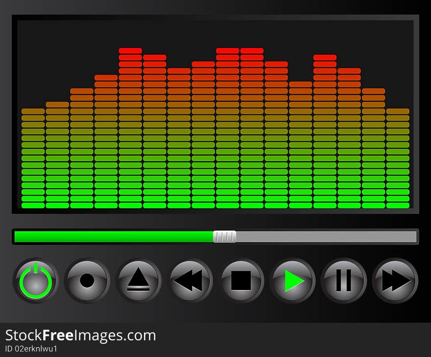 Player equalizer with a set of buttons