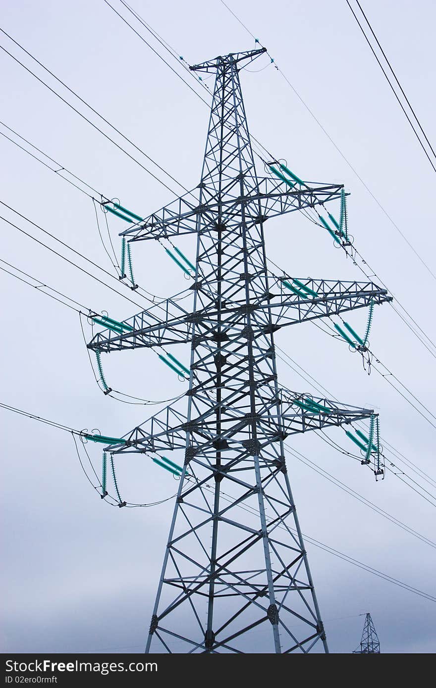 Long wire, high tower, a metal tower, high tower, high voltage, carefully - it is dangerous. Long wire, high tower, a metal tower, high tower, high voltage, carefully - it is dangerous