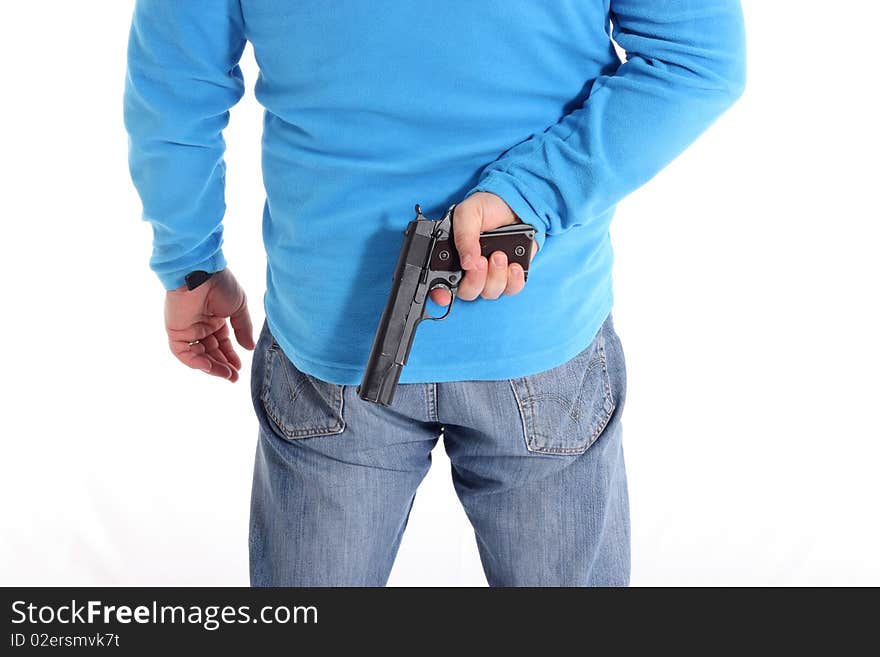 Image of a men with a pistol. Image of a men with a pistol