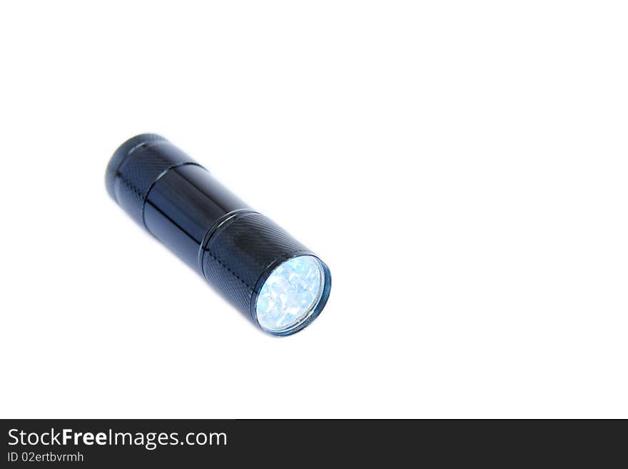 Black pocket lantern on a white background