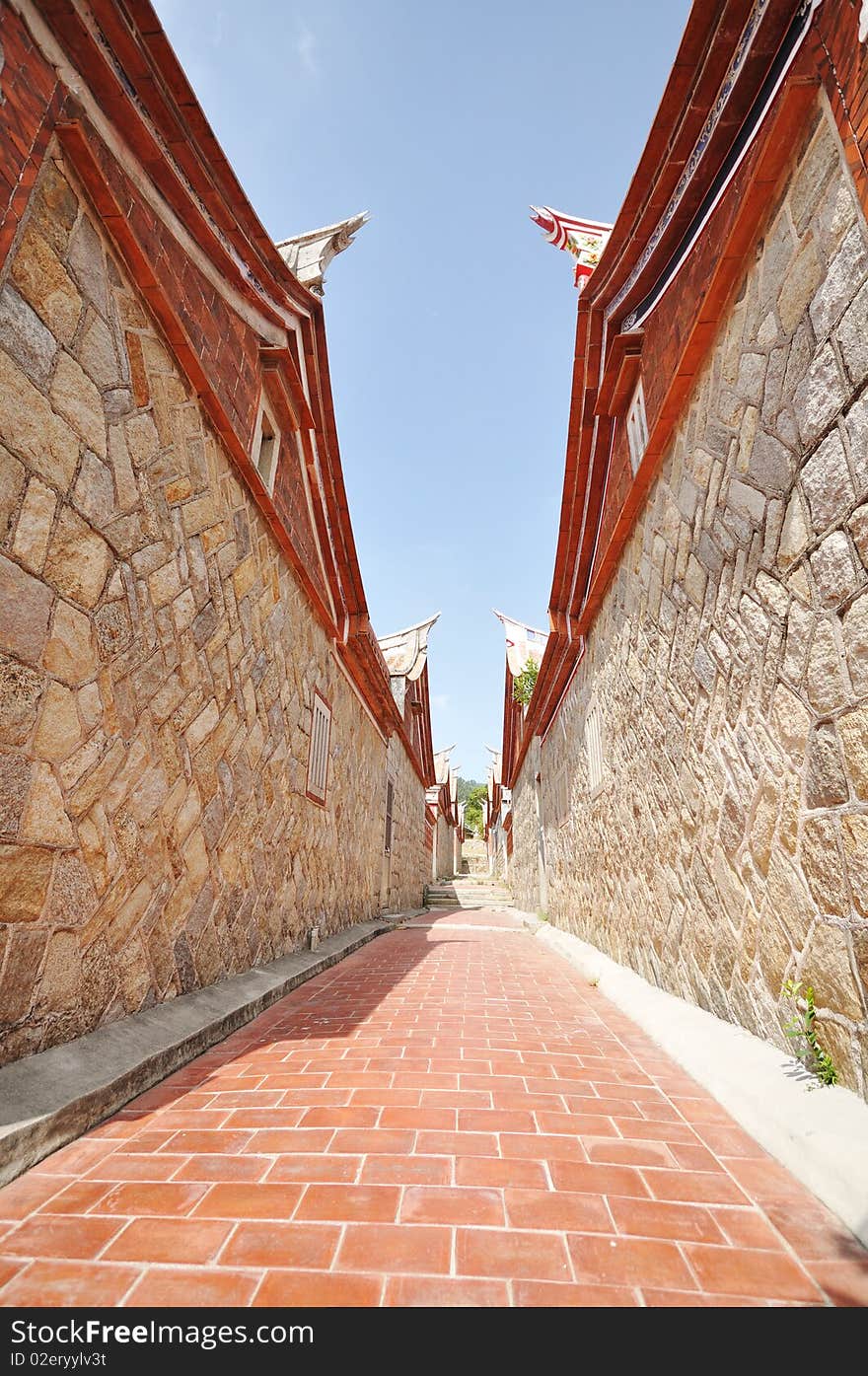 A path along traditional chinese houses