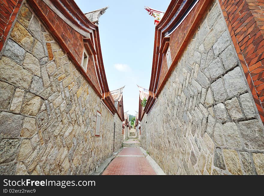 A path along traditional chinese houses