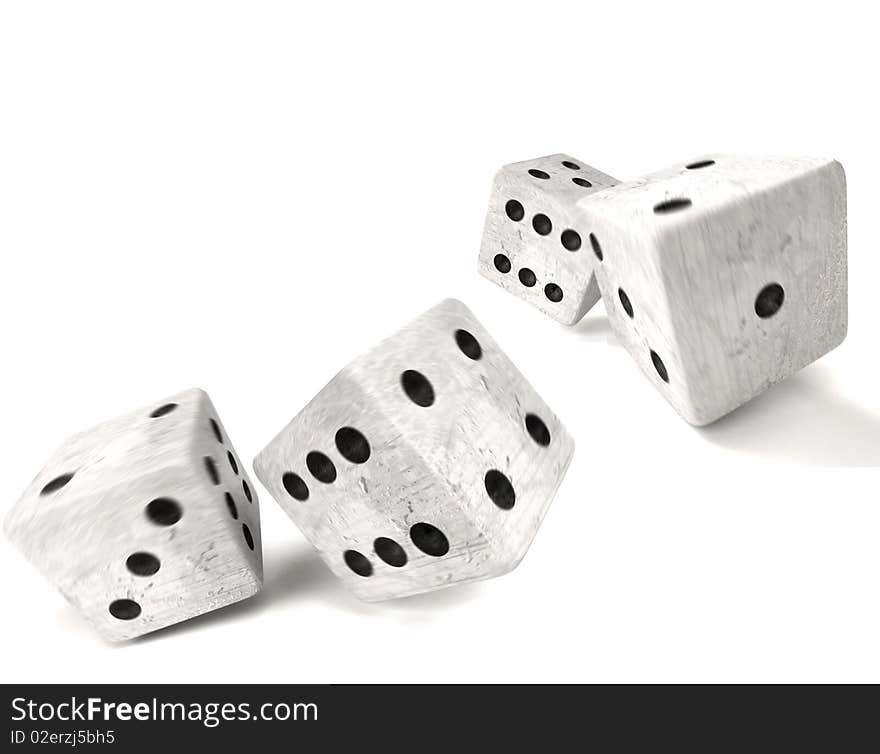 3d Casino dices over white. 3d Casino dices over white