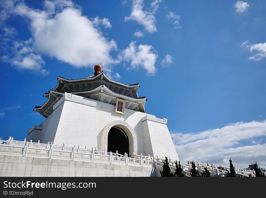 A giant memorial hall on the cloudy day. A giant memorial hall on the cloudy day