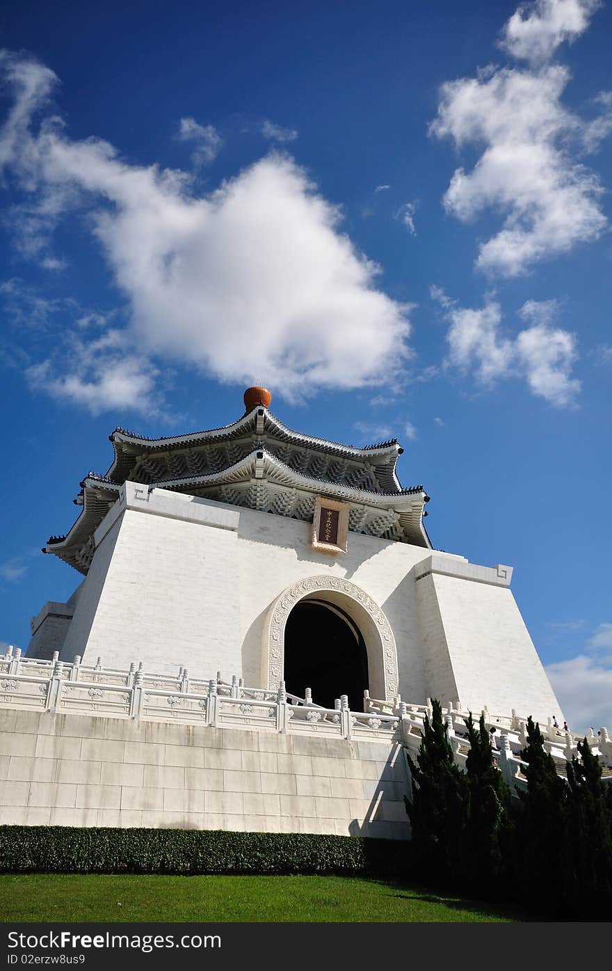 A giant memorial hall on the cloudy day. A giant memorial hall on the cloudy day