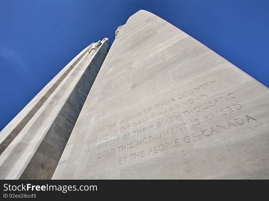 The Canadian WW1 memorial at Vimy Ridge battlefield that formed part of  the Western Front. The Canadian WW1 memorial at Vimy Ridge battlefield that formed part of  the Western Front.