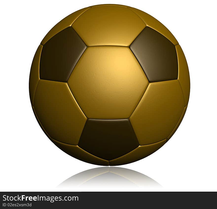 Golden leather football