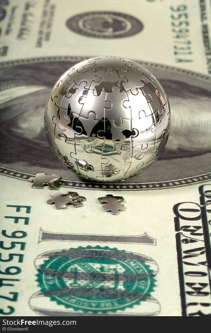 Dollar and globe. Concept of business