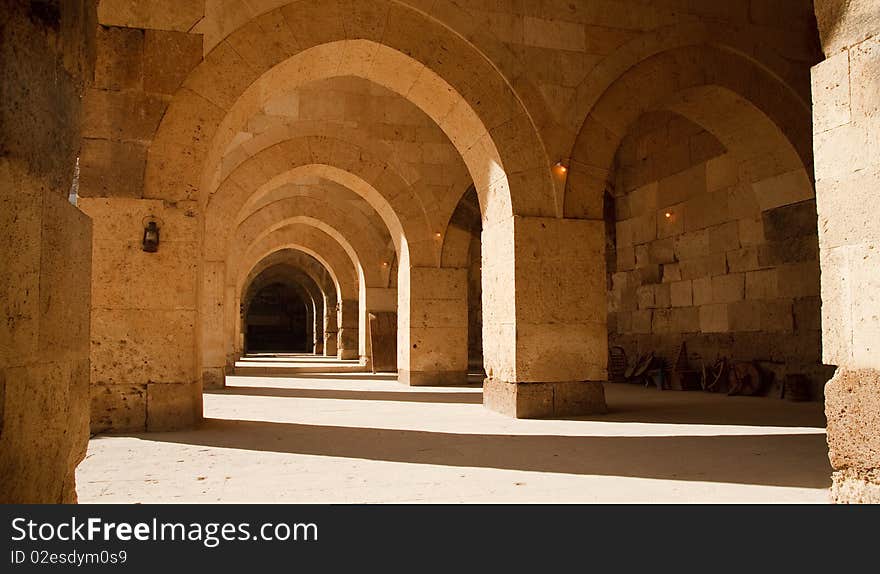 An old Turkish stone oasis, where camels used to be kept. An old Turkish stone oasis, where camels used to be kept.