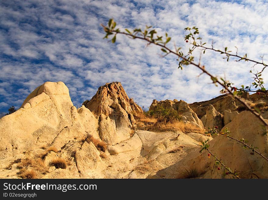 The Goreme Valley in Cappadocia, Turkey, old monastyr.