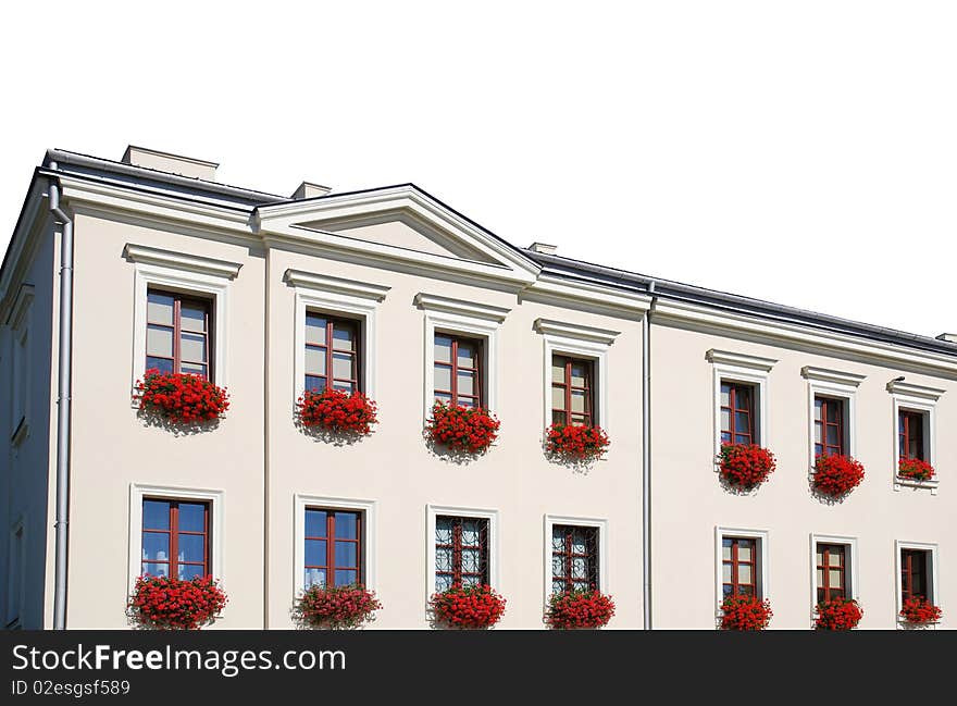 Modern building isolated on white background