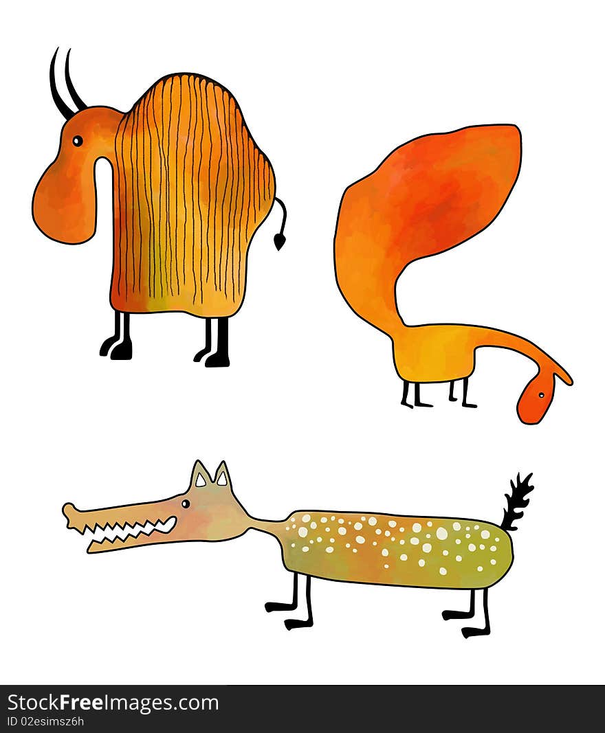 Animal - buffulo, wolf, squirrel