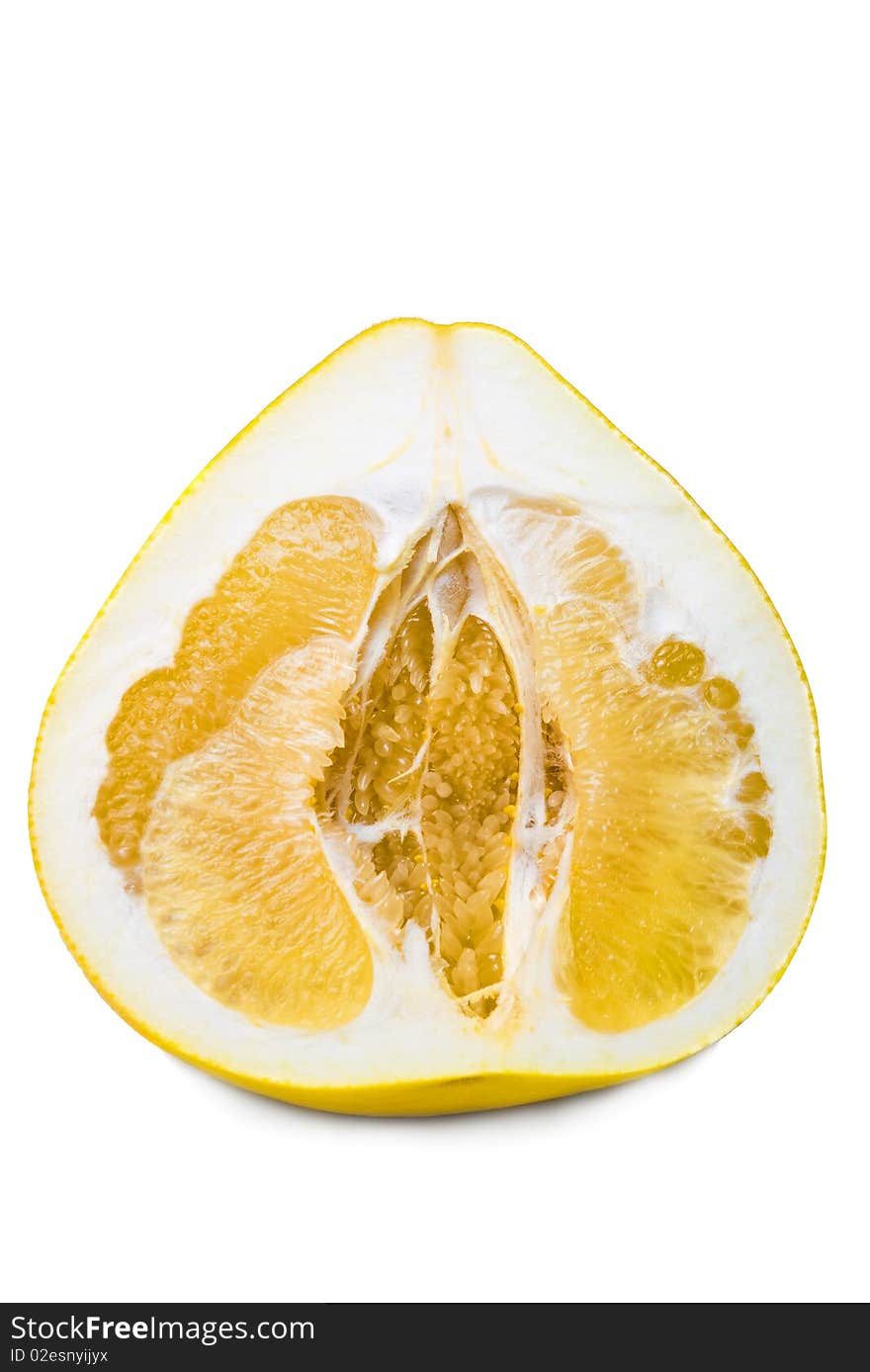 Halved grapefruit