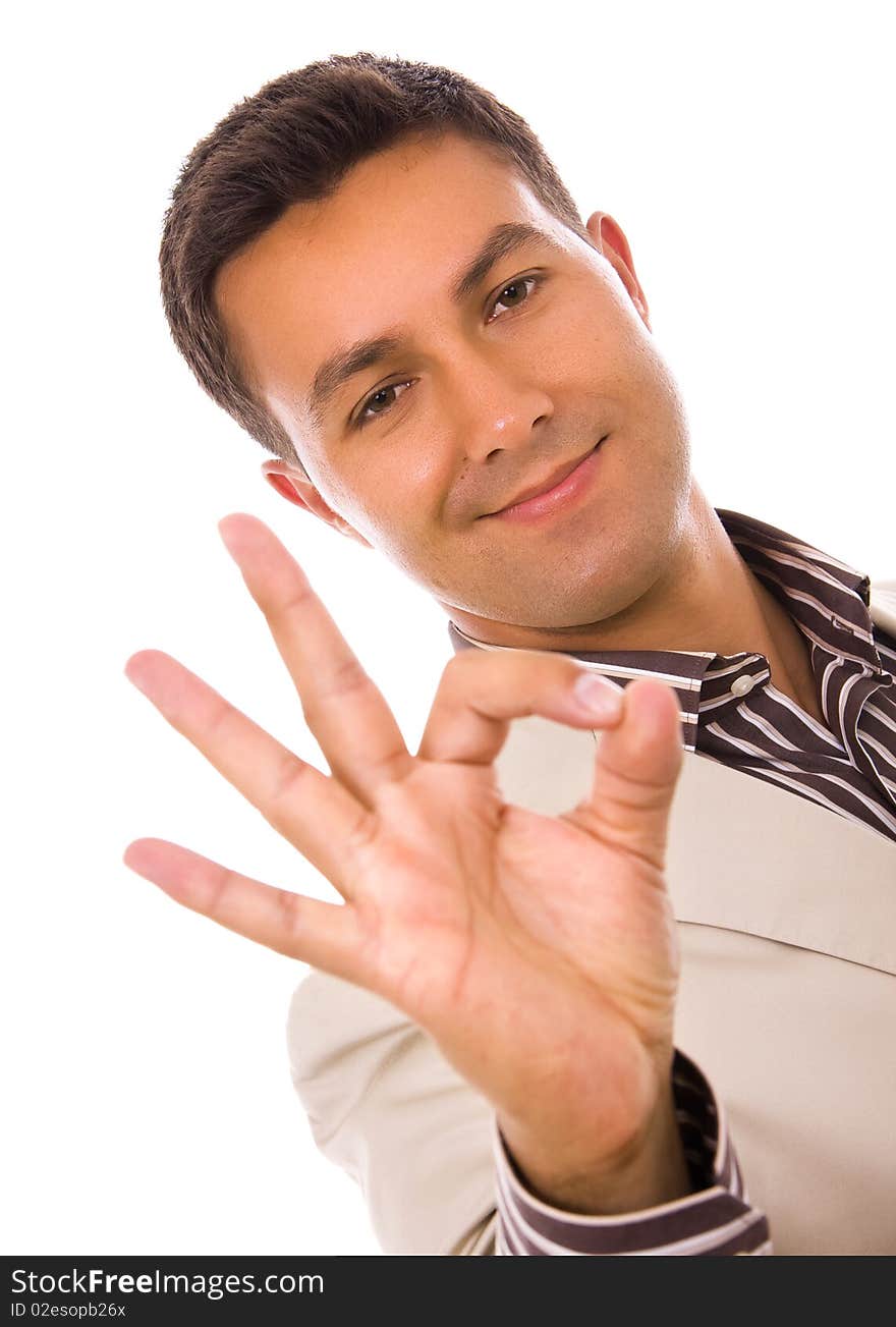 Young business man isolated on white background