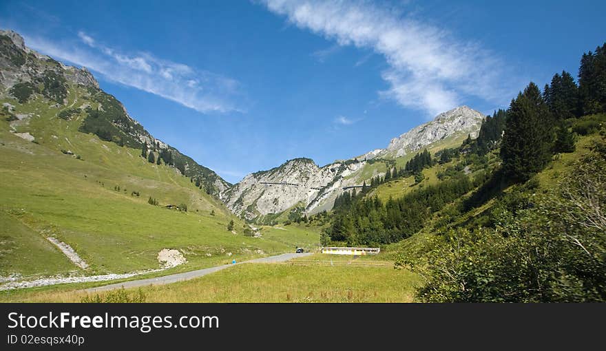 An image of beautiful mountains and blue sky