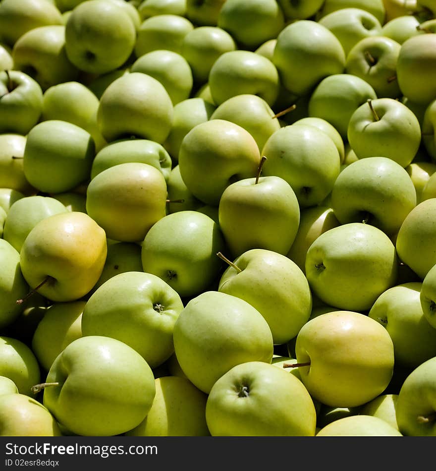 An image of a crop of green apples