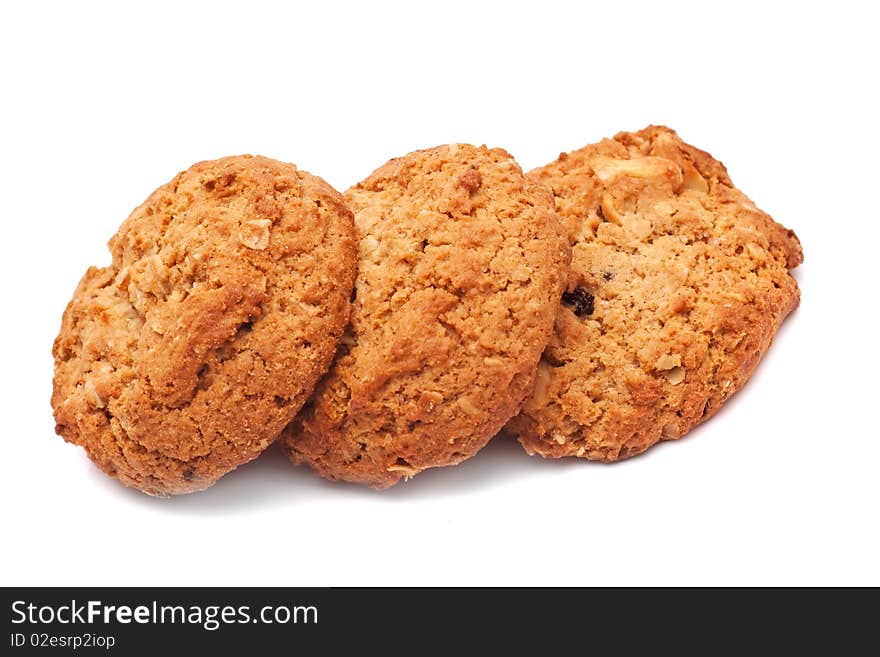 Cookies on a white background close up