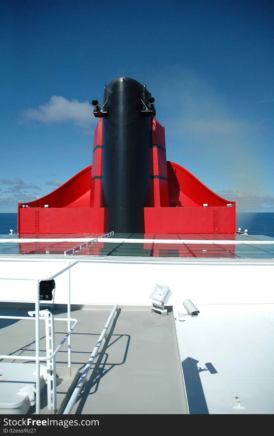 Funnel detail on an ocean liner. Funnel detail on an ocean liner